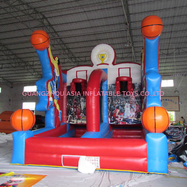 Outdoor Blue and Red PVC Tarpaulin Cannonball Shooting Inflatable Sports and Air Blaster Ball Games
